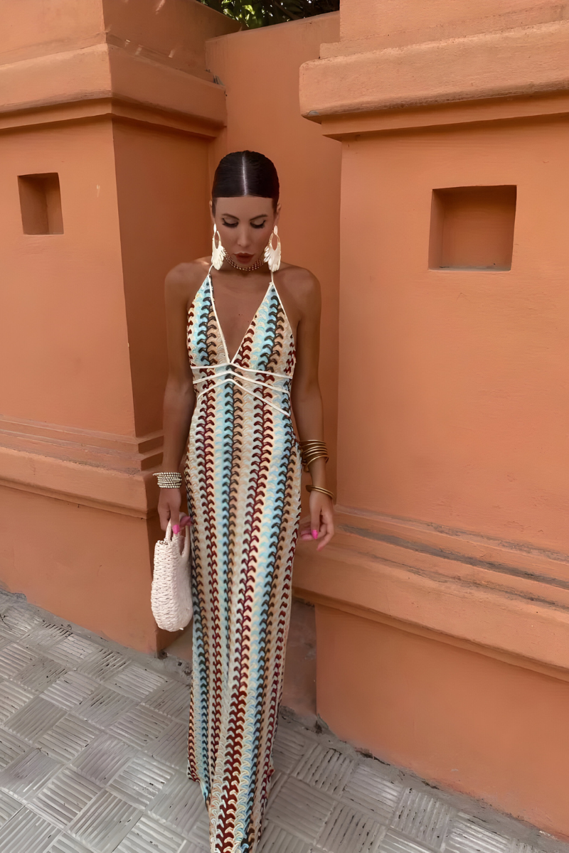 SOLENA - BOHO-MAXIKLEID MIT OFFENEM RÜCKEN