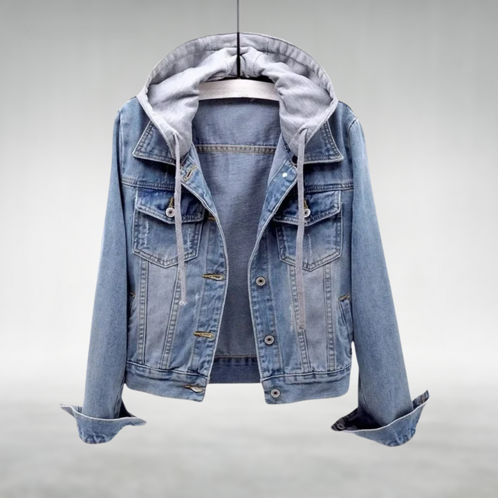 ZOE™ - KLASSISCHE JEANSJACKE MIT KAPUZE