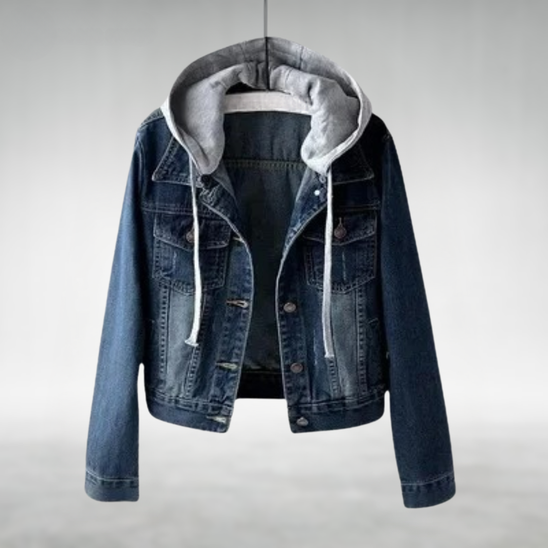 ZOE™ - KLASSISCHE JEANSJACKE MIT KAPUZE