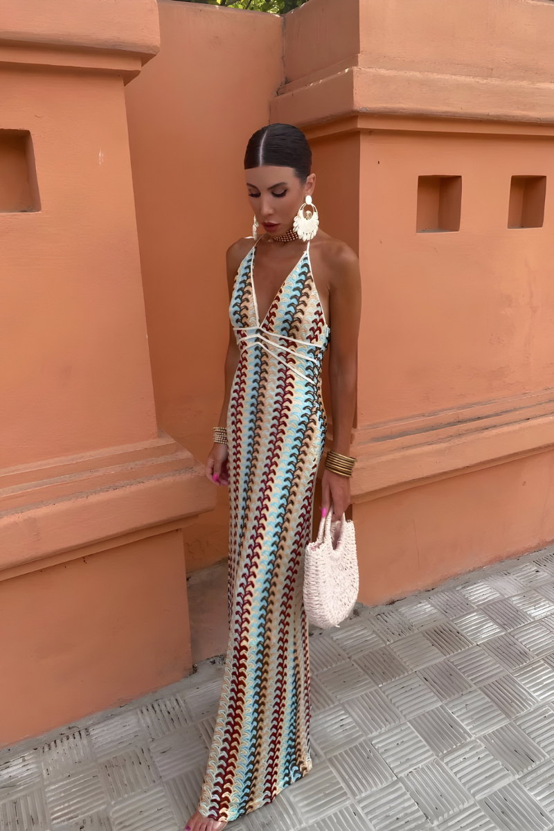 SOLENA - BOHO-MAXIKLEID MIT OFFENEM RÜCKEN