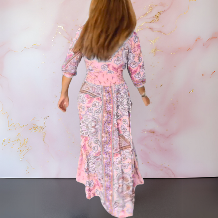 MARGA - ELEGANTES SOMMERKLEID MIT V-AUSSCHNITT