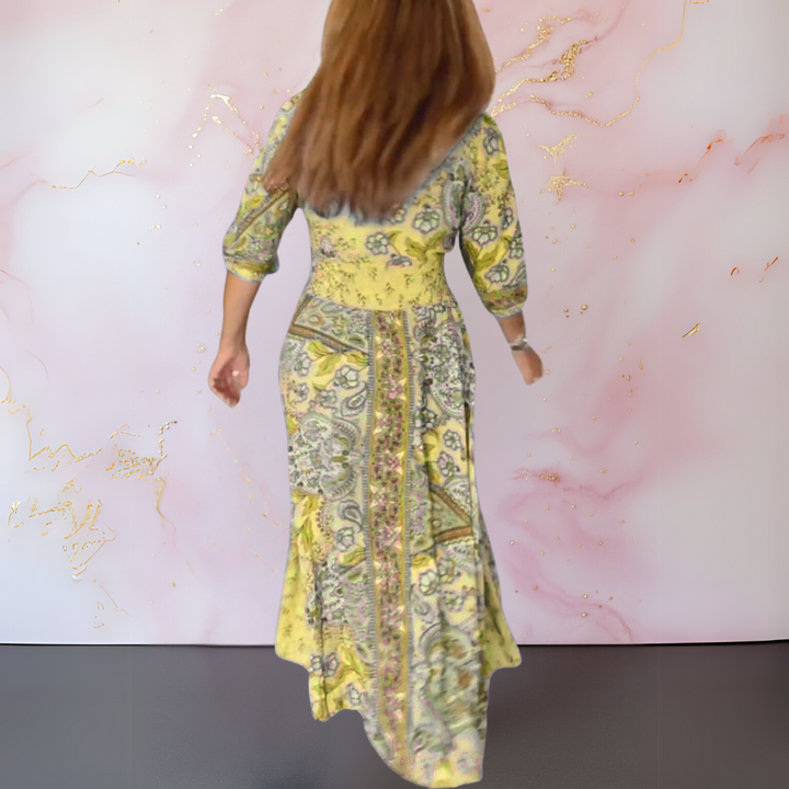 MARGA - ELEGANTES SOMMERKLEID MIT V-AUSSCHNITT