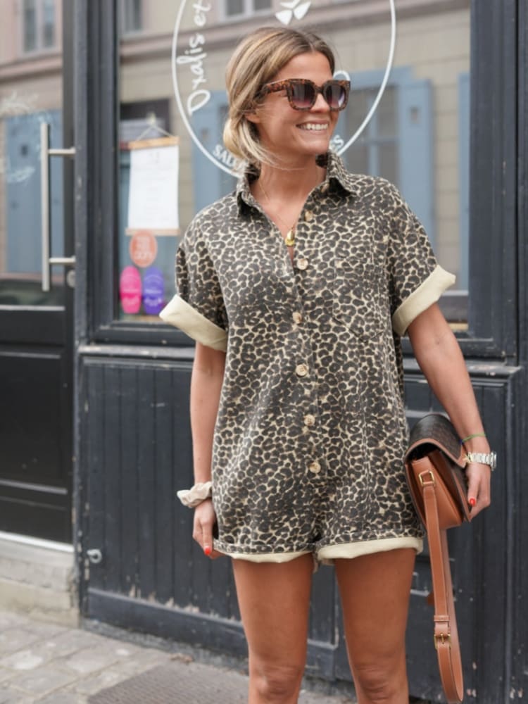 NONETTE - HEMDKLEID MIT LEOPARDENMUSTER