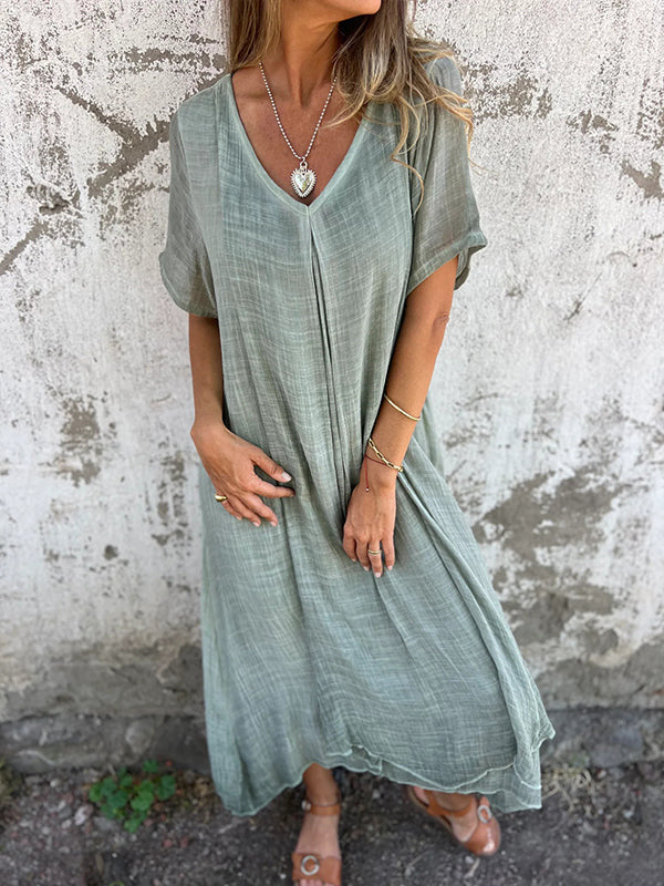 ELINE – BEQUEMES KLEID MIT V-AUSSCHNITT