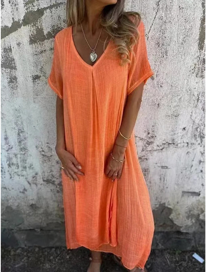 ELINE – BEQUEMES KLEID MIT V-AUSSCHNITT