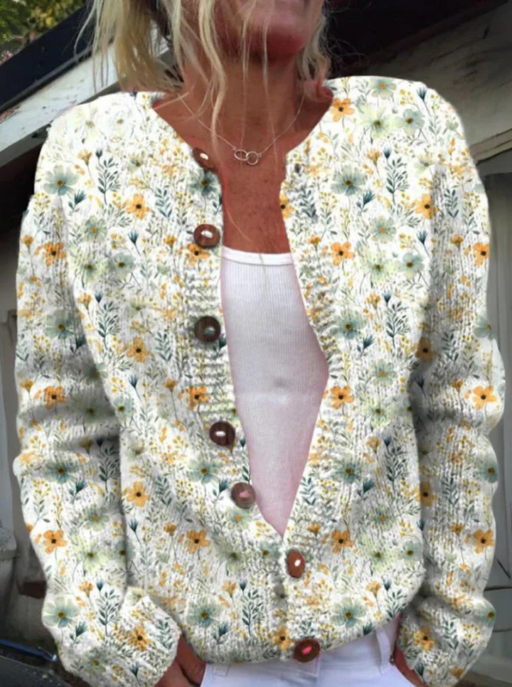 STYLISCHE CARDIGAN MIT BLUMENMUSTER