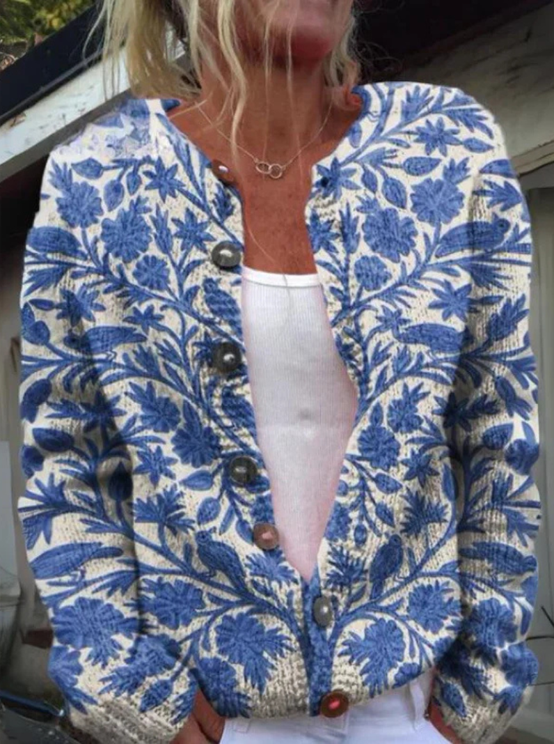 STYLISCHE CARDIGAN MIT BLUMENMUSTER