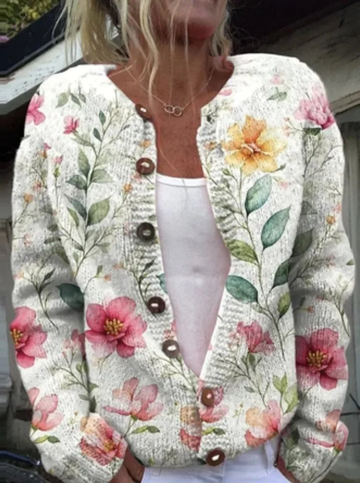 STYLISCHE CARDIGAN MIT BLUMENMUSTER
