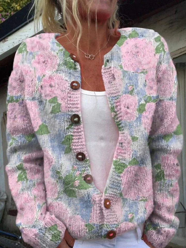 STYLISCHE CARDIGAN MIT BLUMENMUSTER